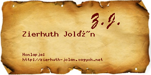 Zierhuth Jolán névjegykártya